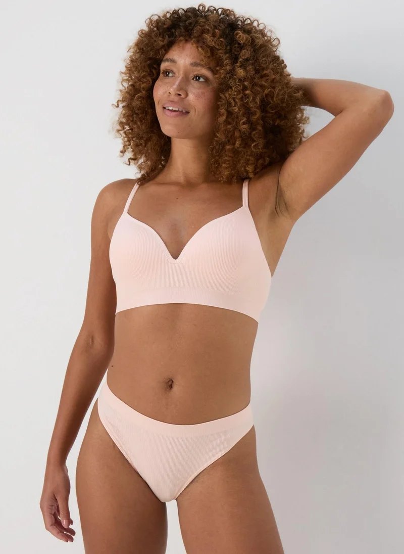 Matalan 3 Pack Multicolour Ribbed Brazilian Knickers