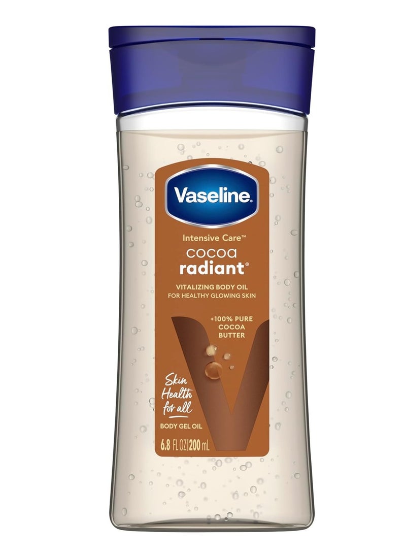 Vaseline Intensive Care Body Gel Oil, Cocoa Radiant, 6.8 oz ,Transparent - Package May Vary - Image 1