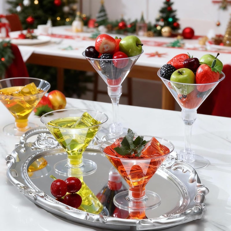 CALBODE 40 Pack Plastic Martini Glasses 5 Oz Disposable Cocktail Glasses, Tall Mini Martini Cups, Plastic Margarita Glasses Perfect for Christmas New Year Party Btirhday Wedding and All Events - Image 5