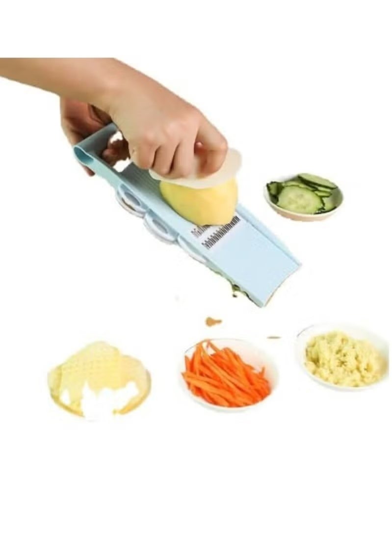 STORE 7 Manual Vegetable and Fruit Grater with Multiple Blades, Protective Bowl, and Peeler – Practical Design for Versatile Slicing and Grating - Image 1