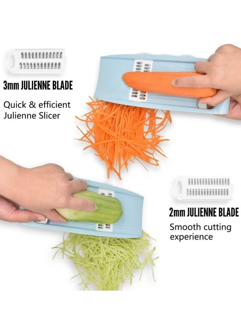 STORE 7 Manual Vegetable and Fruit Grater with Multiple Blades, Protective Bowl, and Peeler – Practical Design for Versatile Slicing and Grating - Image 5