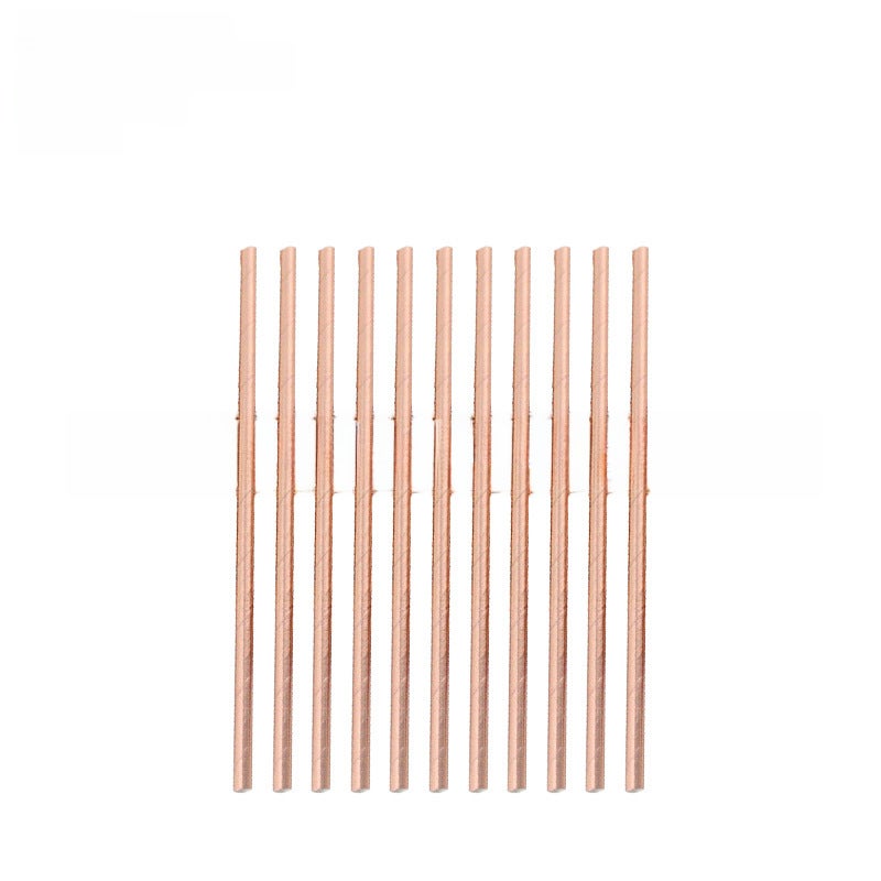 Pink Lotus Diamond Birthday Party Tableware Set Rose gold paper straw 10p 