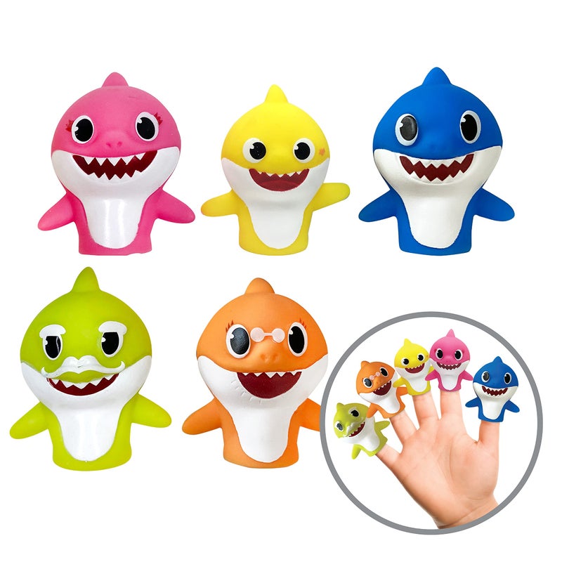 ginsey Nickelodeon Pink Fong Baby Shark Bath Toys Set for Children's Tub Time - Cups, Finger Puppets, and Bath Squirters, Blue/Green, 10 Pieces - Image 3