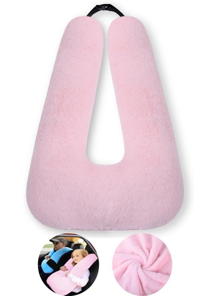 Travel Pillow Cushion for The Back Seat of Car Car Pillow for Kids A Sleeping Artifact Suitable for Long-Distance Travel of Adults and Children Travel Pillow for Kids Pink - Image 1