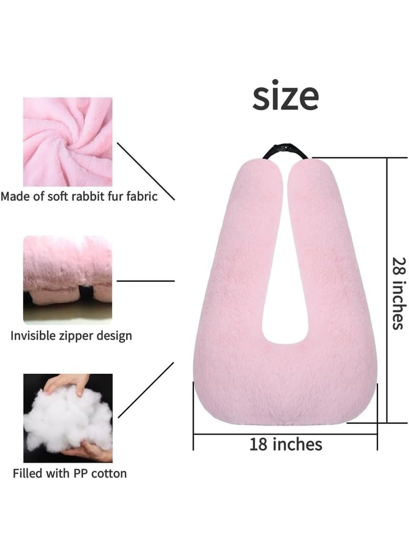 Travel Pillow Cushion for The Back Seat of Car Car Pillow for Kids A Sleeping Artifact Suitable for Long-Distance Travel of Adults and Children Travel Pillow for Kids Pink - Image 3