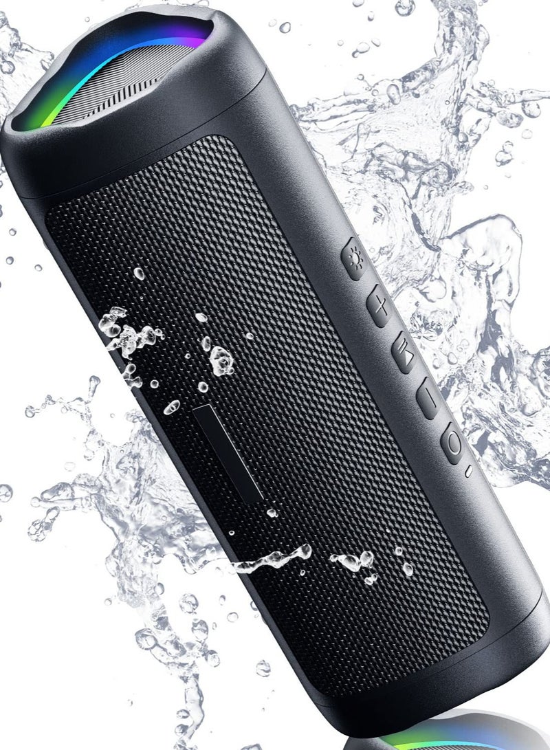Excefore Bluetooth Speaker with HD Sound, Portable Wireless, IPX5 Waterproof, Up to 24H Playtime, TWS Pairing, BT5.3, for Home Party Outdoor Beach, Electronic Gadgets, Birthday Gift, Black  - Image 1
