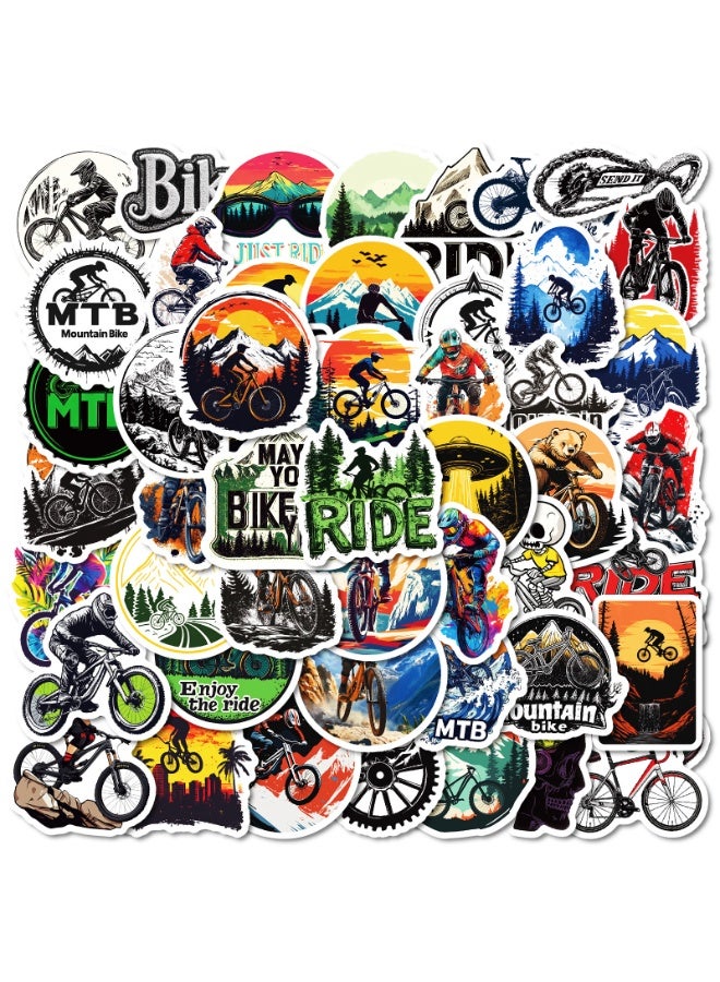 NIBEMINENT 50 Pcs Outdoor Cycling Deco Kit Waterproof Stickers, High Definition Printing Bright Colors, Suitable for Laptop Skateboard Luggage Water Bottle Guitar DIY - Image 2