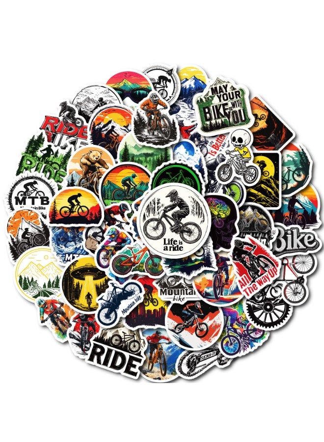 NIBEMINENT 50 Pcs Outdoor Cycling Deco Kit Waterproof Stickers, High Definition Printing Bright Colors, Suitable for Laptop Skateboard Luggage Water Bottle Guitar DIY - Image 1