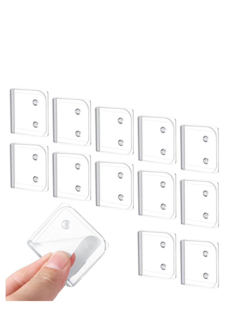 SYOSI Shower Curtain Clips Shower Splash Guard Holder Clear Adhesive Windproof Splash Clips to Keep Water in Shower to Wall for Indoor Shower Liners Curtains (12) - Image 1