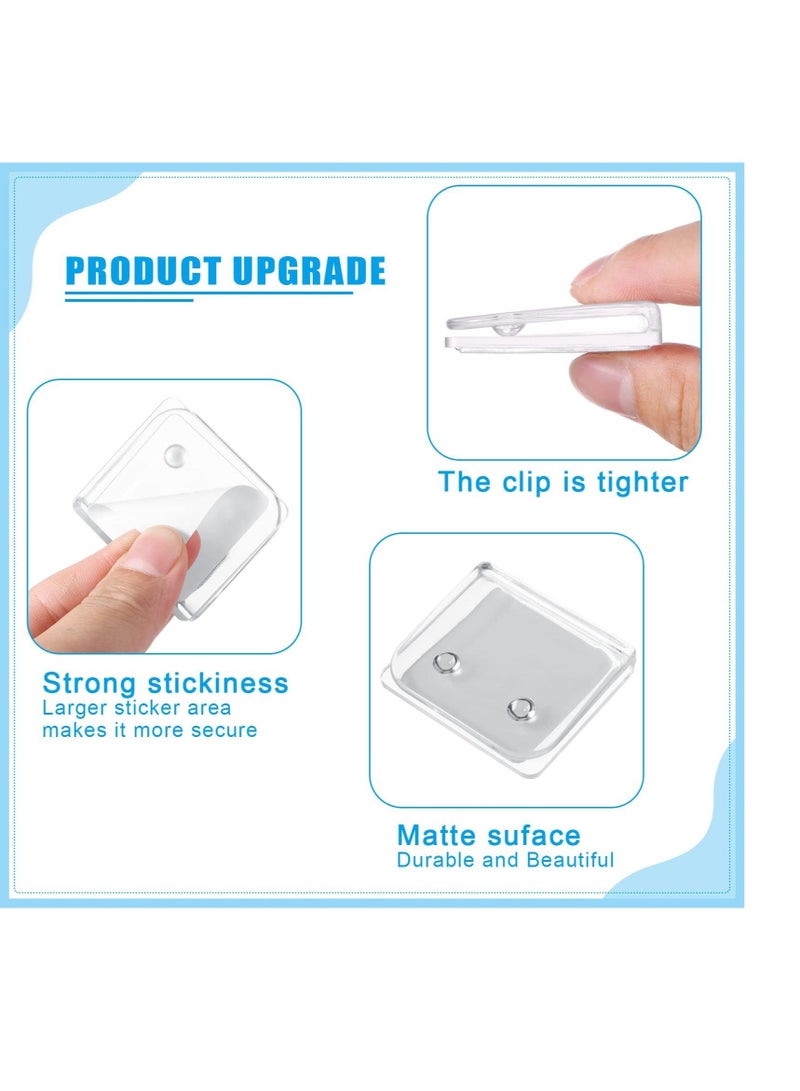 SYOSI Shower Curtain Clips Shower Splash Guard Holder Clear Adhesive Windproof Splash Clips to Keep Water in Shower to Wall for Indoor Shower Liners Curtains (12) - Image 3