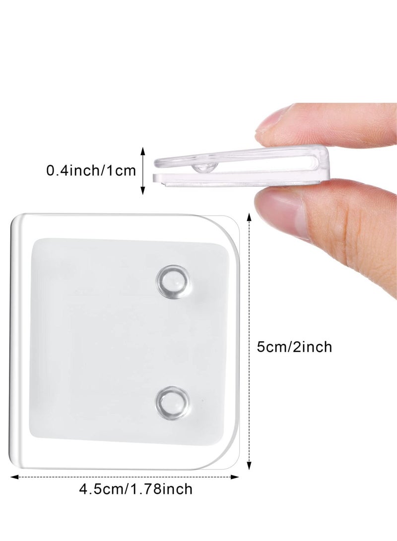SYOSI Shower Curtain Clips Shower Splash Guard Holder Clear Adhesive Windproof Splash Clips to Keep Water in Shower to Wall for Indoor Shower Liners Curtains (12) - Image 2