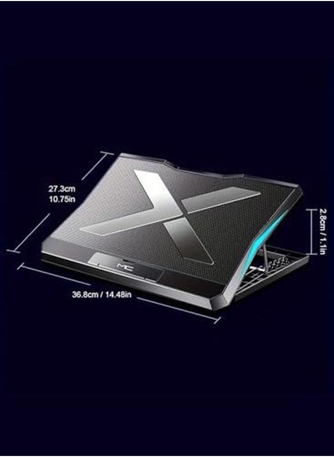 2 In 1 Laptop Cooling Stand With Adjustable Speeds 6 Quiet Fans For Fast Cooling Built In Stand Feature Height Adjustment In 6 Levels Usb Powered Compatible With Notebooks Up To 18 Inches