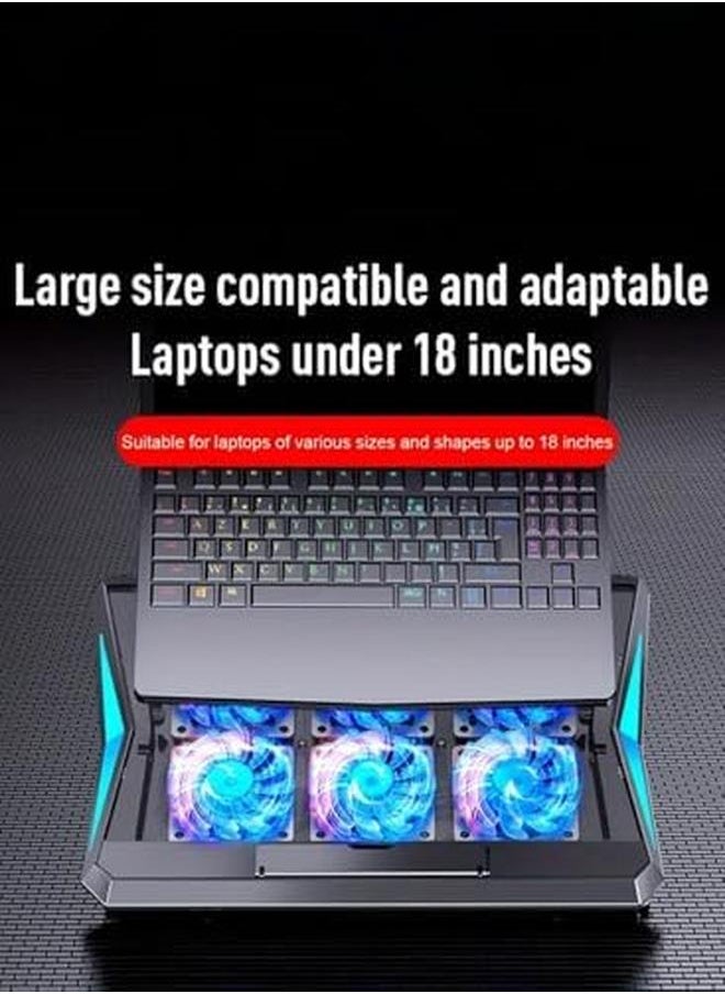 2 In 1 Laptop Cooling Stand With Adjustable Speeds 6 Quiet Fans For Fast Cooling Built In Stand Feature Height Adjustment In 6 Levels Usb Powered Compatible With Notebooks Up To 18 Inches