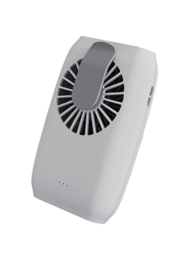 Neck Fan with Clip and Lanyard for Hands- Cooling, White - Image 1