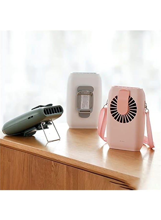 Neck Fan with Clip and Lanyard for Hands- Cooling, White - Image 3