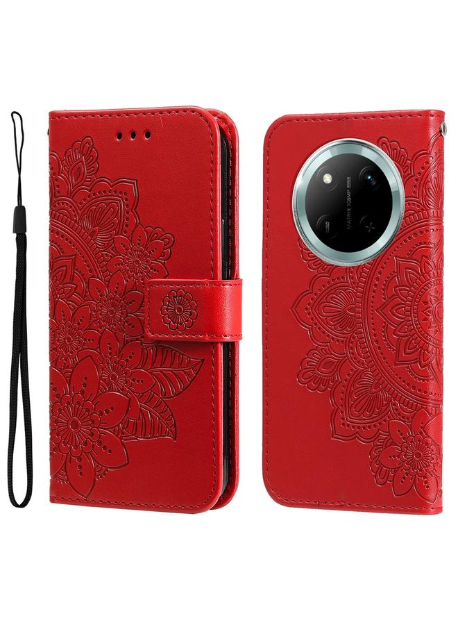 S-TOP Case For Honor X9c / Magic7 Lite Seven-petal Flowers Embossing Leather Phone Case - Image 1