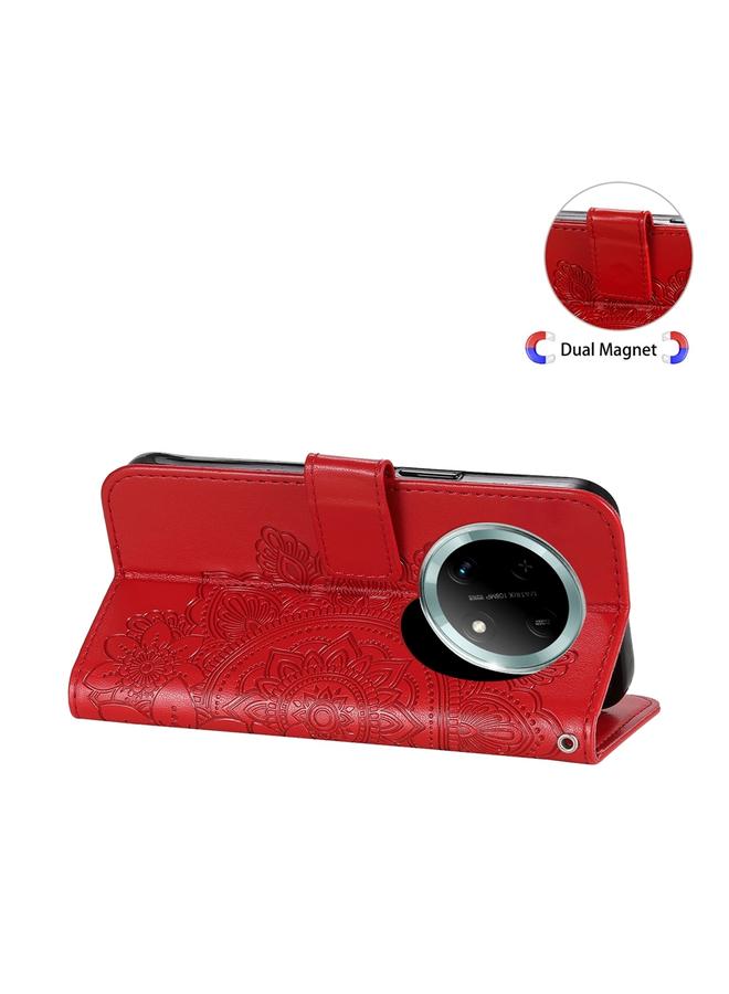 S-TOP Case For Honor X9c / Magic7 Lite Seven-petal Flowers Embossing Leather Phone Case - Image 5