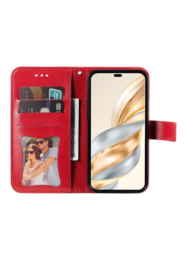 S-TOP Case For Honor X9c / Magic7 Lite Seven-petal Flowers Embossing Leather Phone Case - Image 4