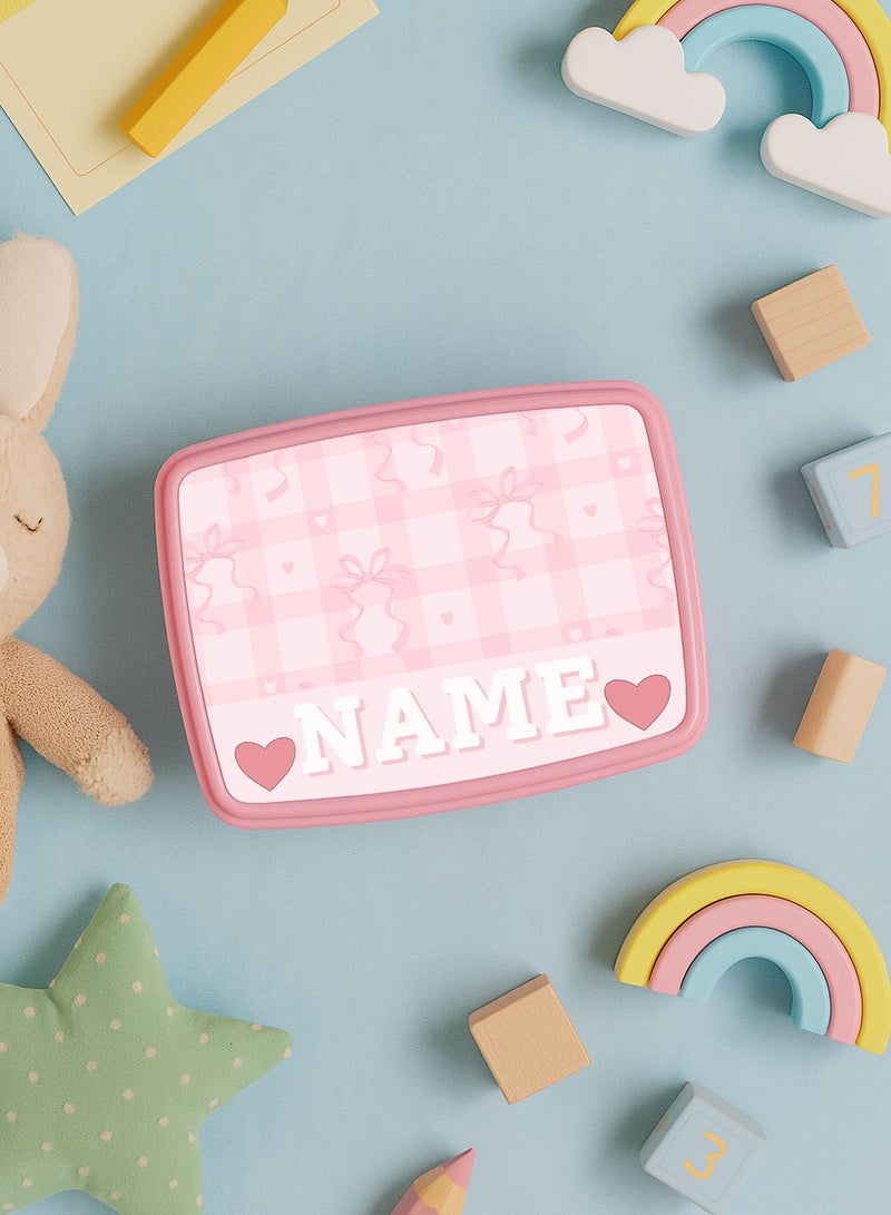 LOWHA Customizable Lunch Box with Personalized Name and Hearts Design - Image 3