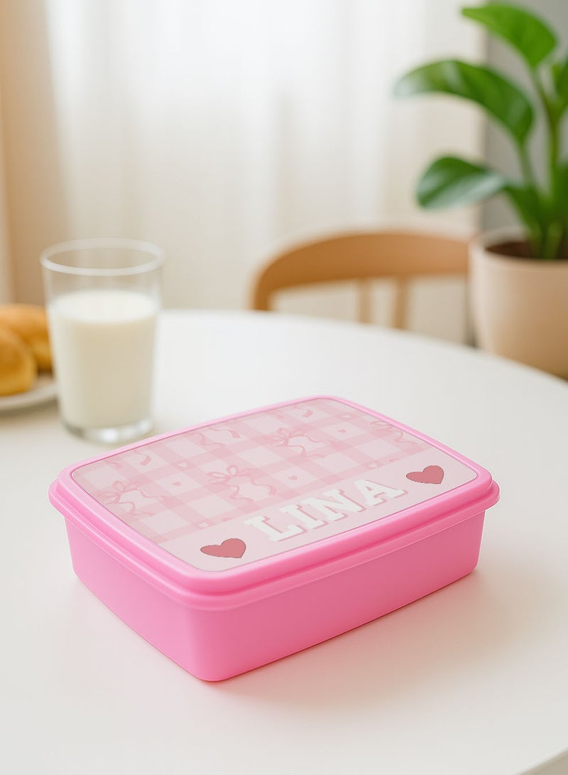LOWHA Customizable Lunch Box with Personalized Name and Hearts Design - Image 4