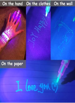 SYOSI Invisible Ink Pen with UV Light 6 Colors Secret Magic Disappearing Marker for Message Fun Activity Entertainment Kids Party Favors  - Image 2