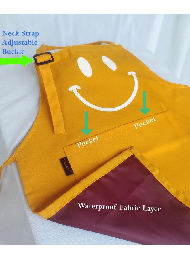 Switchon Polyester Waterproof Adjustable Kids Multi purpose Cooking Apron with a chef cap School Apron - for 2.6 years to 6.5 years Proudly made in india (TAN Color) - Image 5