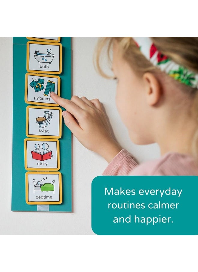 R Home Super Durable Visual Wall Planner Daily Routine Chart For Kids By Create Visual Aids For Autism, Adhd, Aspergers, Send, Speech And Language Delay