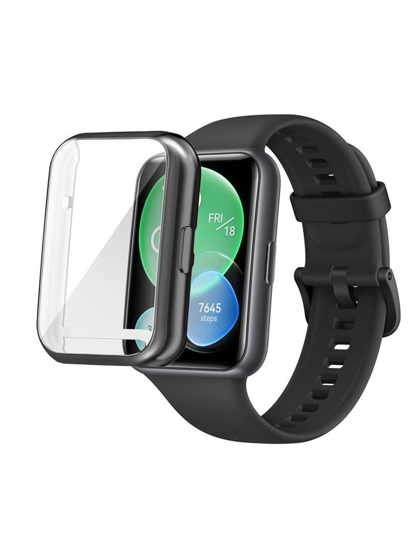 Full Cover Case Protector Compatible with Huawei Fit 2 Watch TPU Case Protector (Black) - Image 2