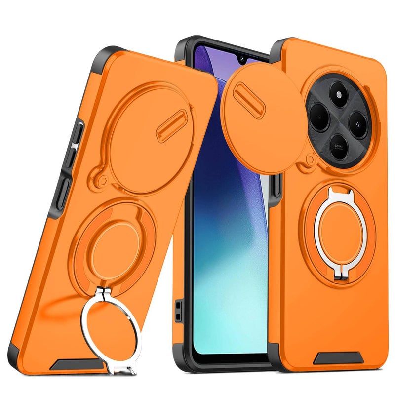 LS غطاء واقي بTPU لـ Redmi Note 13 Pro مع مقاوم للصدمات وحماية من السقوط مع مقاوم للصدمات مع حامل قائم مع مغناطيس قوي باللون برتقالي مغناطيسي بوظيفة حامل من مادة TPU باللون الأحمر - Image 1