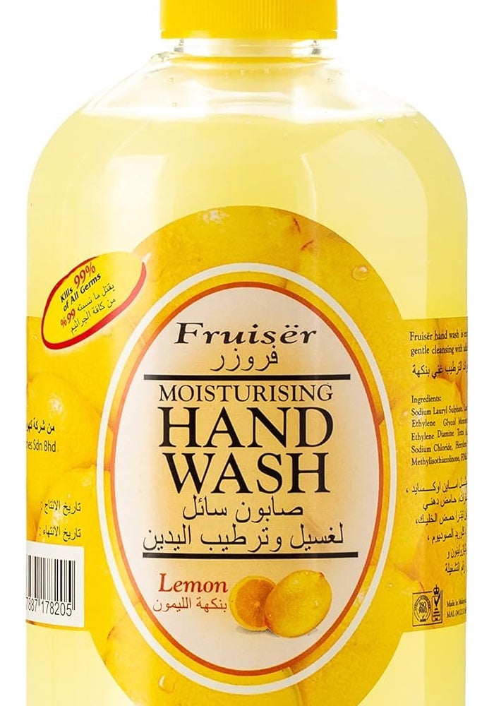 Fruiser Moisturising Hand Wash with Lemon Scent, 500ml - Image 1