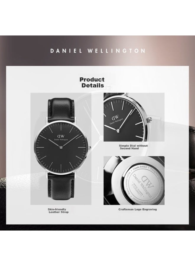 DANIEL WELLINGTON Danielwellington Dw Men's Watch, Classic Leather Simple Fashion European And American Quartz Wrisch, Birthday Gift For Boyfriend Dw133 - Image 4
