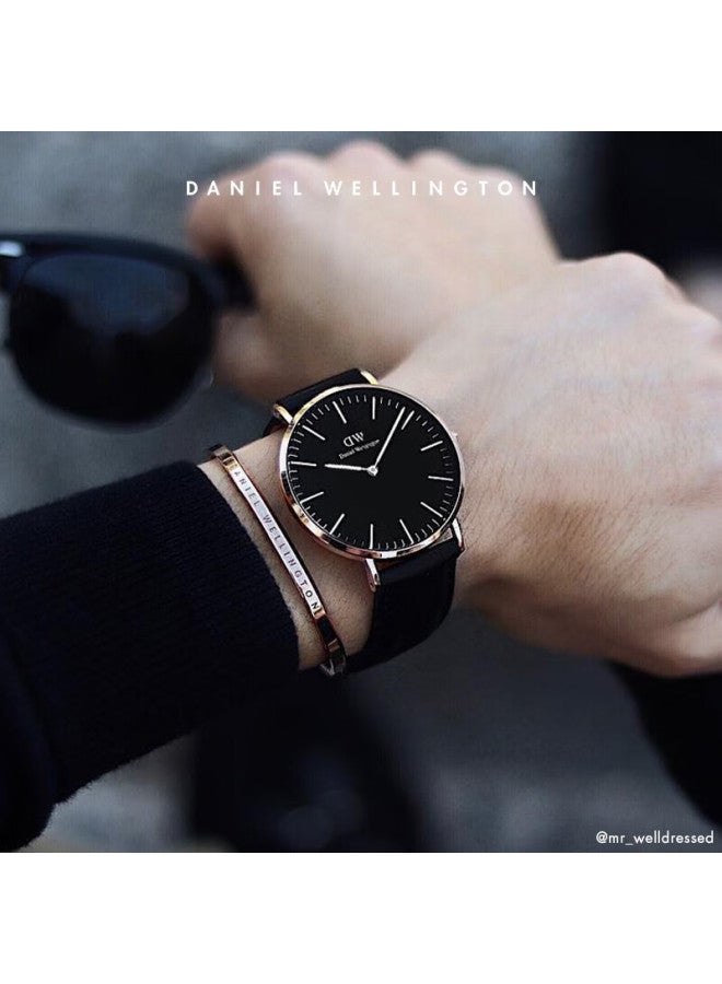 DANIEL WELLINGTON Danielwellington Dw Men's Watch, Classic Leather Simple Fashion European And American Quartz Wrisch, Birthday Gift For Boyfriend Dw133 - Image 2