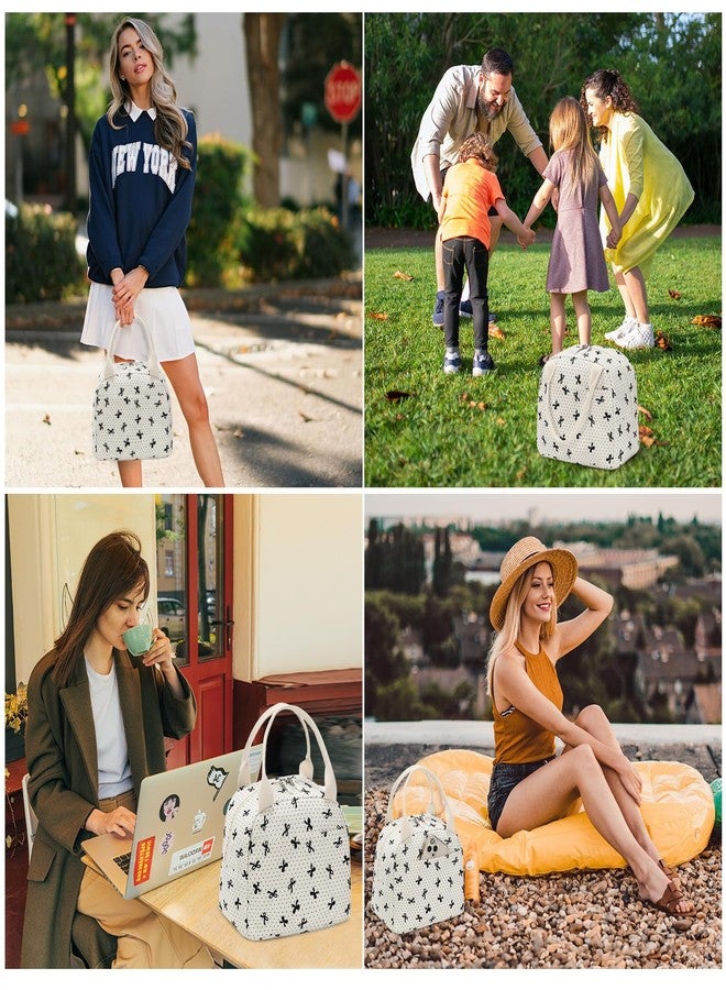 LEDAOU Lunch Box for Women Insulated Lunch Bag Corduroy Lunch Tote Bags Leakproof Cooler Lunch Case for Travel Work Picnic - Image 5