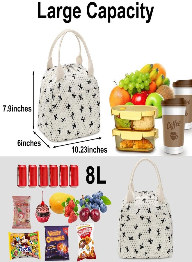 LEDAOU Lunch Box for Women Insulated Lunch Bag Corduroy Lunch Tote Bags Leakproof Cooler Lunch Case for Travel Work Picnic - Image 4