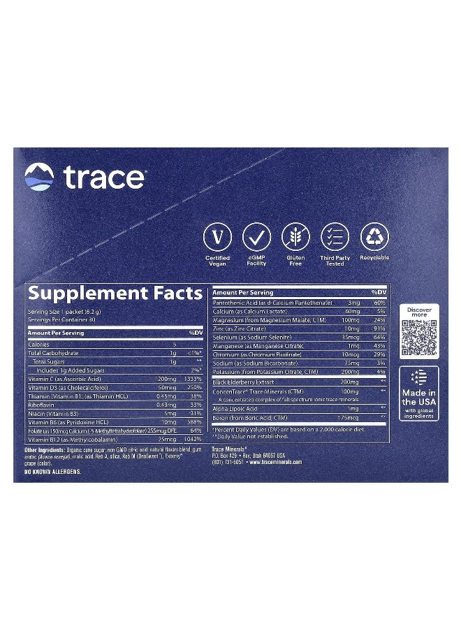 Trace, Power Pak + Immunity, Lemon Berry, 30 Stick Packs, 0.22 oz (6.2 g) Each - Image 2