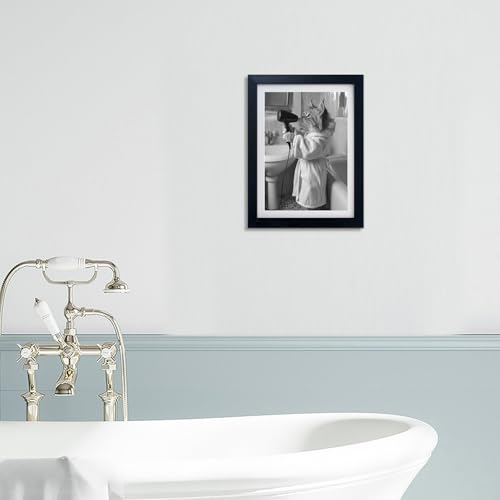 AIANHUA Cat Bathroom Decor Framed Black and White Bathroom Wall Art Funny Animal Pictures Wall Decor Trendy Canvas Print Poster Fashion Gift - Image 5