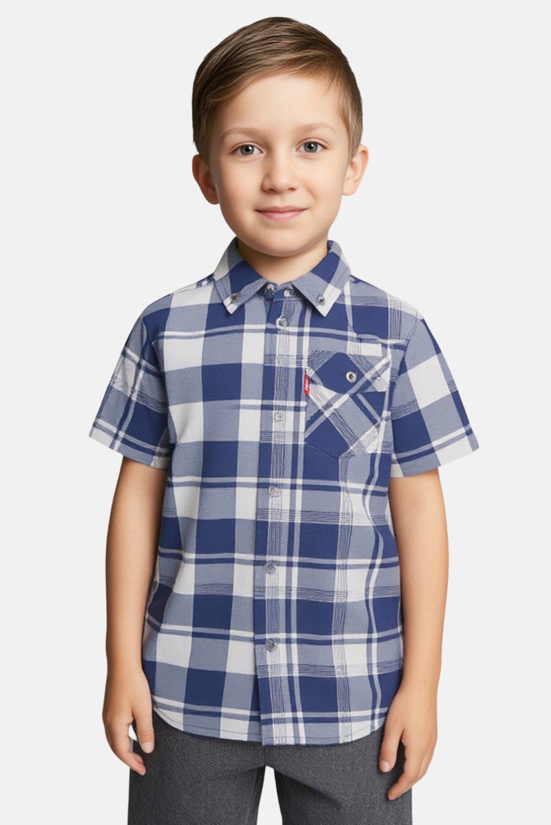 Levi's قميص قصير الأكمام غير رسمي للأطفال الأولاد برقبة مدببة، متعدد الألوان - Image 1