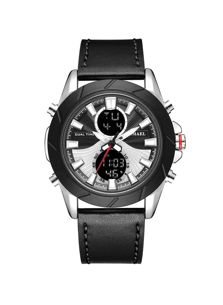 SMAEL Belt casual waterproof sports alloy dual display watch
