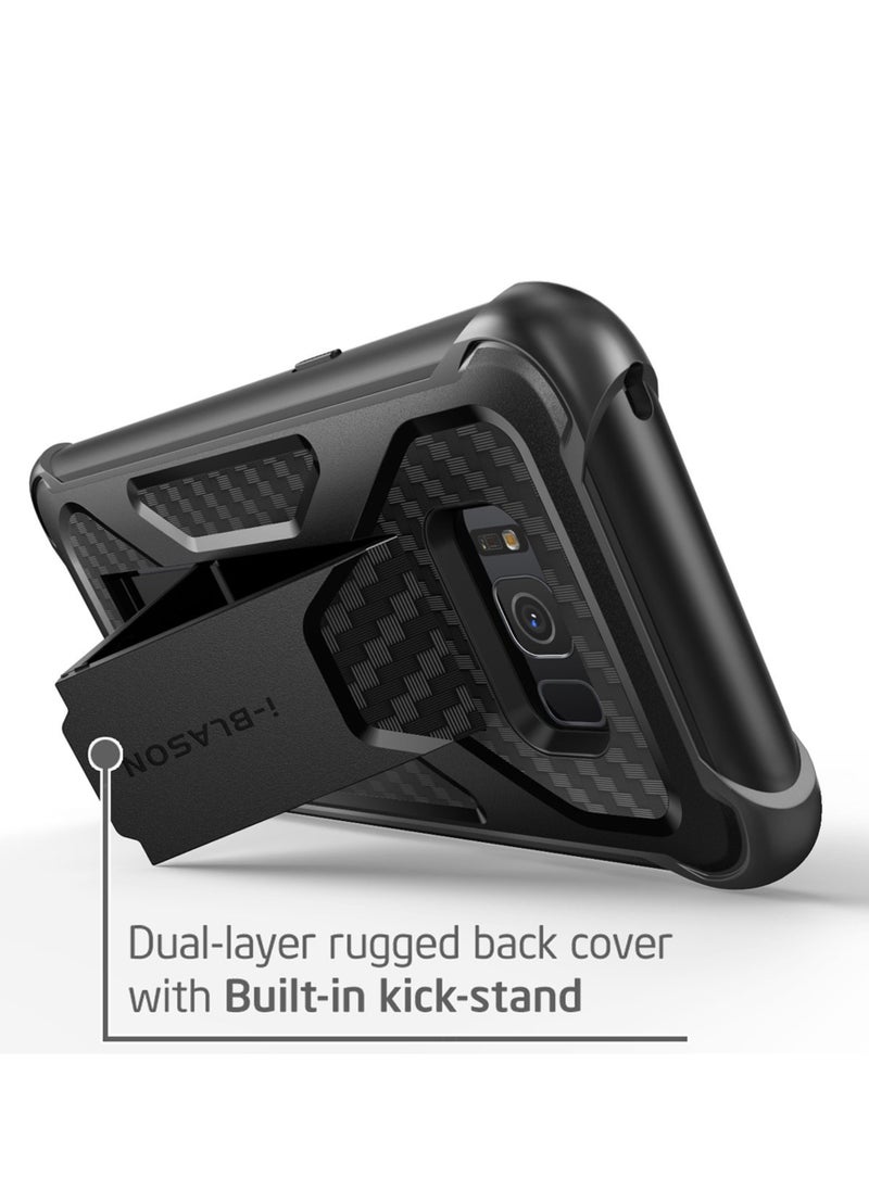 I-blason - Galaxy S8 Case Transformer With Kickstand And Holster Black - Image 1