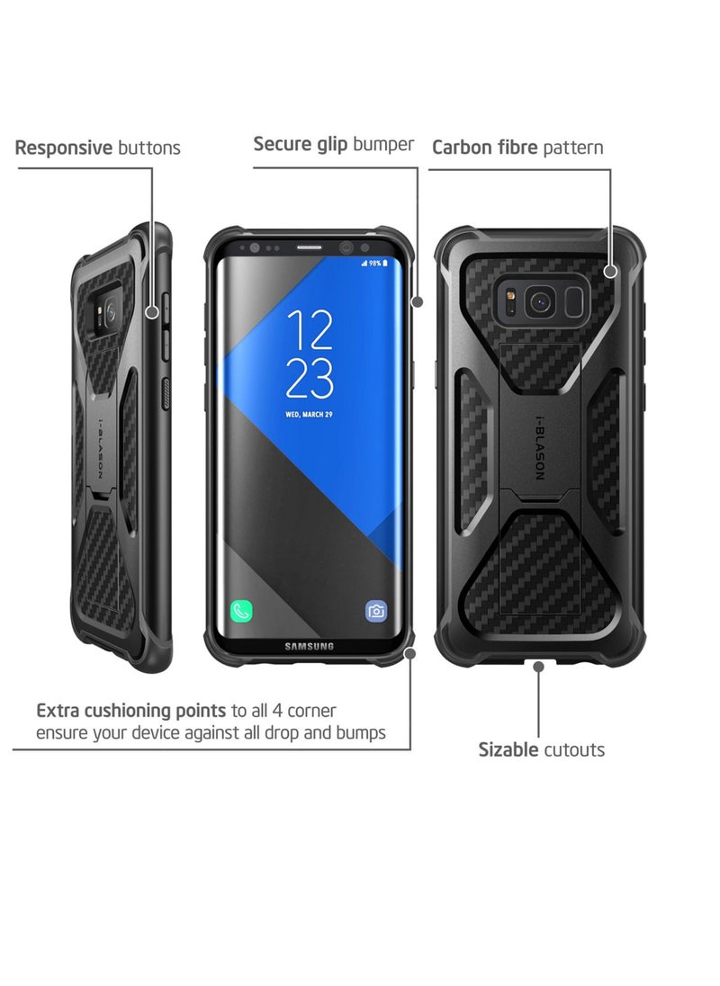 I-blason - Galaxy S8 Case Transformer With Kickstand And Holster Black - Image 1