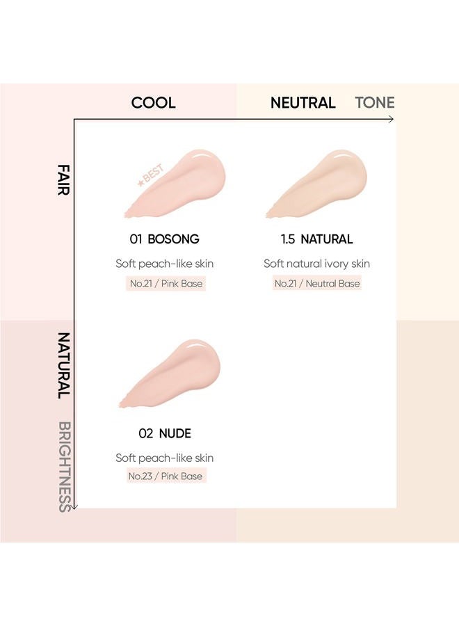 Amuse Meta Fixing Cushion Foundation 02 NUDE | Peach | Matte, glow, long-lasting, double coverage, clean beauty, lightweight, natural look, foundation for sensitive skin, hydrating cushion - Image 3