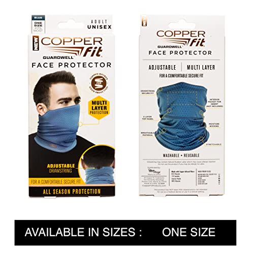Copper Fit Unisex Adult Guardwell Face Cover and Neck Gaiter, Blue - Image 5