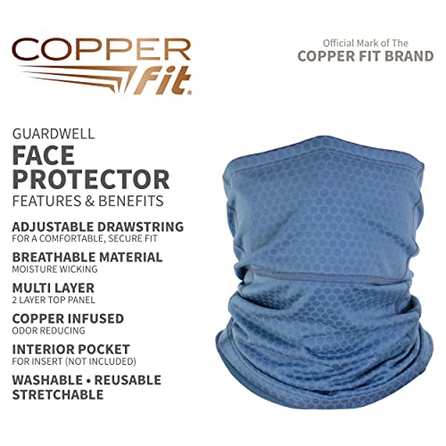 Copper Fit Unisex Adult Guardwell Face Cover and Neck Gaiter, Blue - Image 2