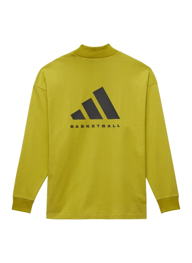 Adidas Adidas One Bb L/S Tee Green Basketball T-Shirts For Unisex Xs