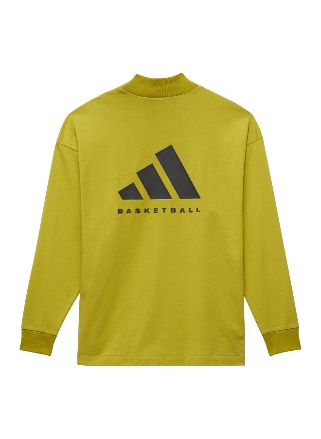 Adidas Adidas One Bb L/S Tee Green Basketball T-Shirts For Unisex Xs  - Image 2