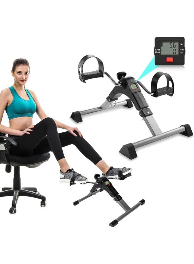 ELTRAZONE Pedal Exerciser Bike Drive – Foldable Mini Fitness Peddler with LCD Display | Under Desk Exercise Equipment for Arms & Legs | Compact Indoor Cycling Machine for Home & Office Workouts  - Image 1