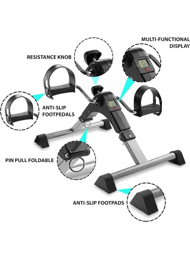 ELTRAZONE Pedal Exerciser Bike Drive – Foldable Mini Fitness Peddler with LCD Display | Under Desk Exercise Equipment for Arms & Legs | Compact Indoor Cycling Machine for Home & Office Workouts  - Image 3