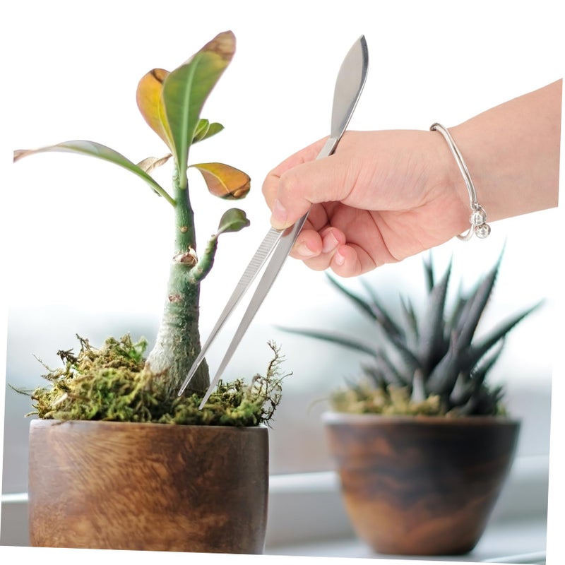 Bonsai Tweezer Tool Set of 2 Planting Scraper for Moss and Potted Plants Ergonomic Design - Image 3