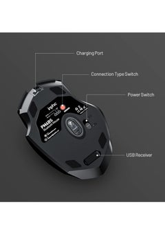 Bluetooth Mouse, Inphic Rechargeable Wireless Mouse Multi-Device (Tri-Mode:BT 5.0/4.0+2.4Ghz) with Silent , 3 DPI Adjustment, Ergonomic Optical Portable Mouse for Laptop Android Windows Mac OS, Black - pzsku/Z738CC503F6AA3A1363C7Z/45/_/1704255147/f0fee6c0-b681-4206-91e0-dcd644ce0aa9