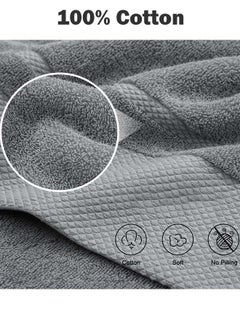 YIM-VIBEHAUS 3pcs Cotton Bath Towels Set, Ultra Soft Absorbent Bathroom Towel for Home and Hotel Shower Towel, 1 Bath Towel(140x70cm)+ 2 Hand Towels(74x34cm) Blue  - Image 2